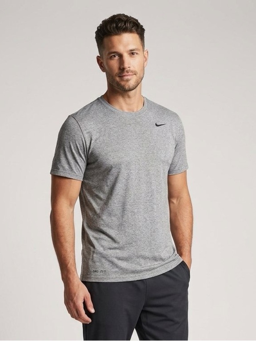 Nike Dri-Fit Heather Gray Short Sleeve Training T-Shirt Size XL